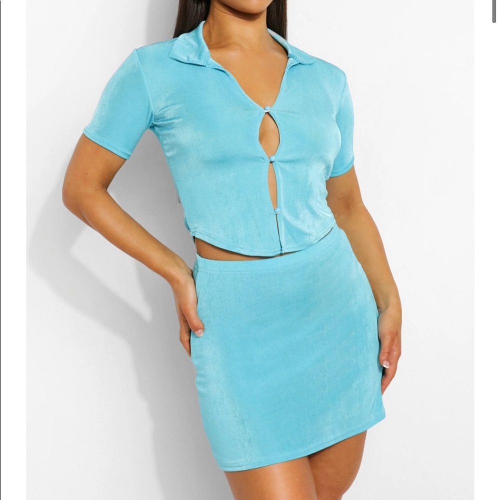 Blue skirt set